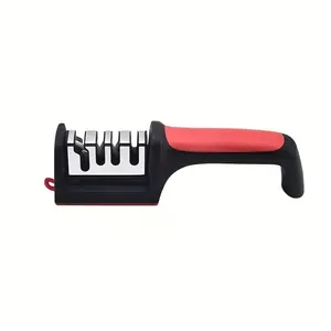1pc Kitchen Three-Stage Sharpener, Multi-Functional Manual Four-Stage Knife Honing Tool, Quick Blade Sharpening, Home Kitchen Essential