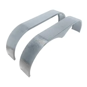 GARVEE 66" x 9.1" x 20" Tandem Round Trailer Fenders, Heavy Duty Steel Double Axle Fenders Compatible with 13-15 Inch Wheels, 2Pcs, Grey
