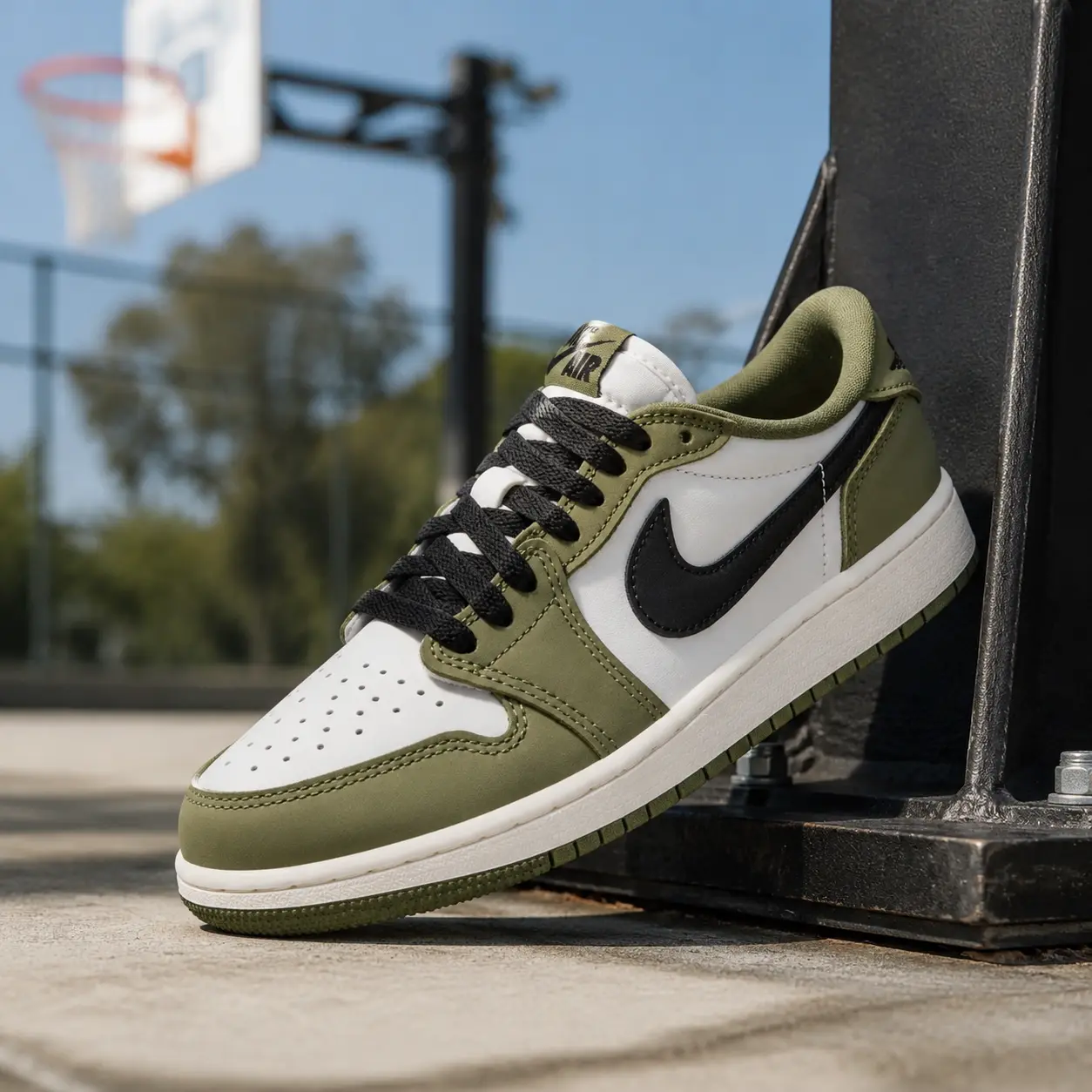 Jordan 1 Retro Low Medium Olive Summit White Sail Black Men's HQ6998-200 & GS HQ6999-200 New Casual Sneaker Jordan 1 Retro Low Medium Olive Summit White Sail Black Men's HQ6998-200 & GS HQ6999-200 New Casual Sneaker