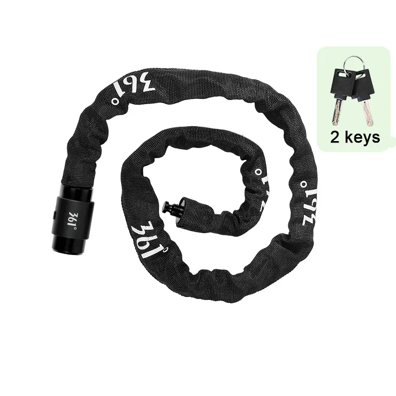 361° Bicycle Chain Lock, 1m Durable and Portable Security Device for Daily Commuting, Protective Bike Gear with 2 Keys, Bicycle Gear, Accessories, Robust Chain, 854G, Companion