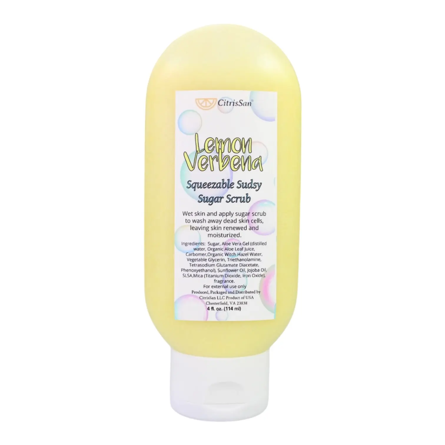 CitrisSan Sudsy Foaming Sugar Scrub, Squeezable Travel-Size Body Scrub (Pick Your Scent)