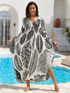 Women's Ethnic Pattern Kaftan Dresses for Plus Size, Summer Beachwear with Prints & Swim Cover-Ups, Stylish Comfortable Fashion