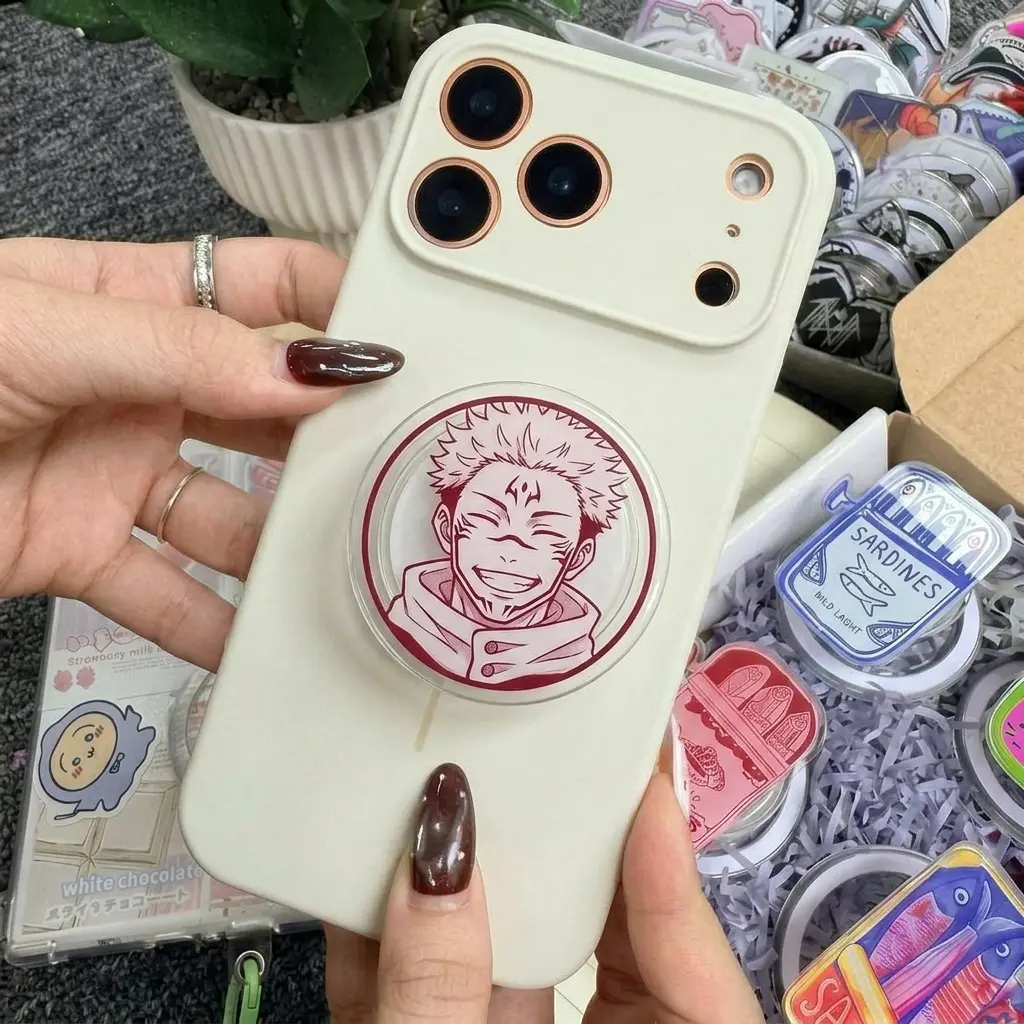 Cool Anime Boy Phone Grip Holder Manga Style Griptok Stand Aesthetic Cartoon Character Phone Accessories Gift for Him Her Teen