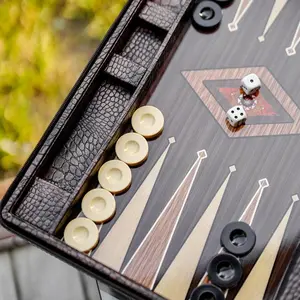 Father's Day Gift: Premium Leather Backgammon Board