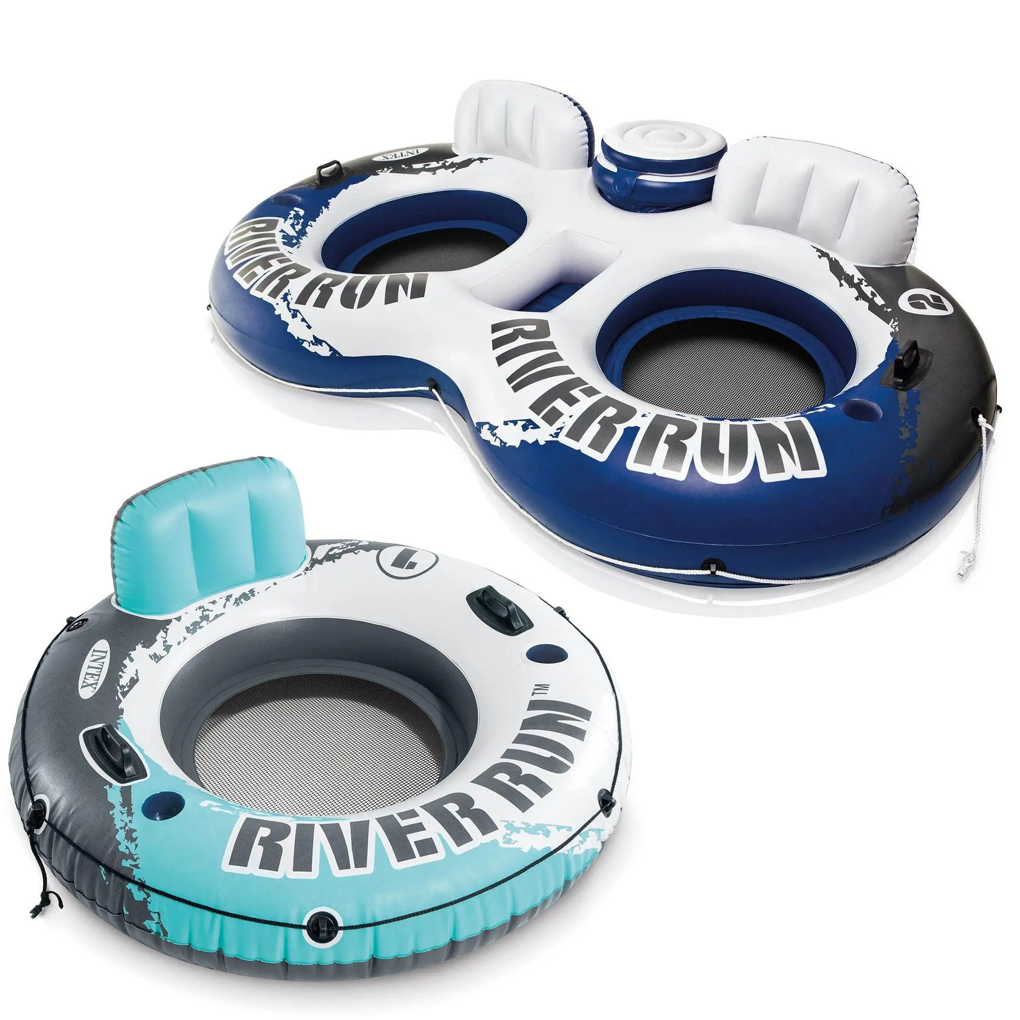 Intex River Run Inflatable Floating Tube & River Run II 2 Person Float w/ Cooler Intex River Run Inflatable Floating Tube & River Run II 2 Person Float w/ Cooler