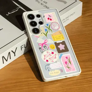 Y2K Doodles: Cherry, Tulip & Cute Retro Paper Stickers for iPhone17/16/15/14/13/12/X/PRO/PLUS Samsung(S22-S25) Matte Magnetic Phone Case Smartphone cutephonecases iphone 16 pro max cases ROOMKL1568003