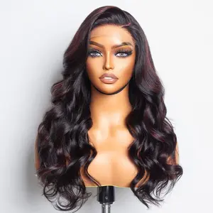 Luvme TikTok Shop | Dark Red Highlights C Part Loose Wave  Glueless 5x5 Closure Lace Wig Ready To Go