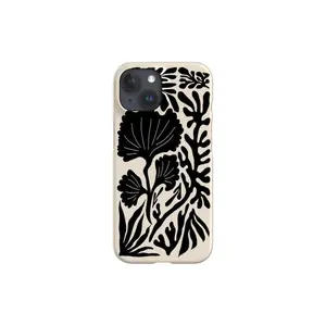 [New Product]Abstract Coral Reef Phone Case: Matisse Style Ocean Art; Almond Black