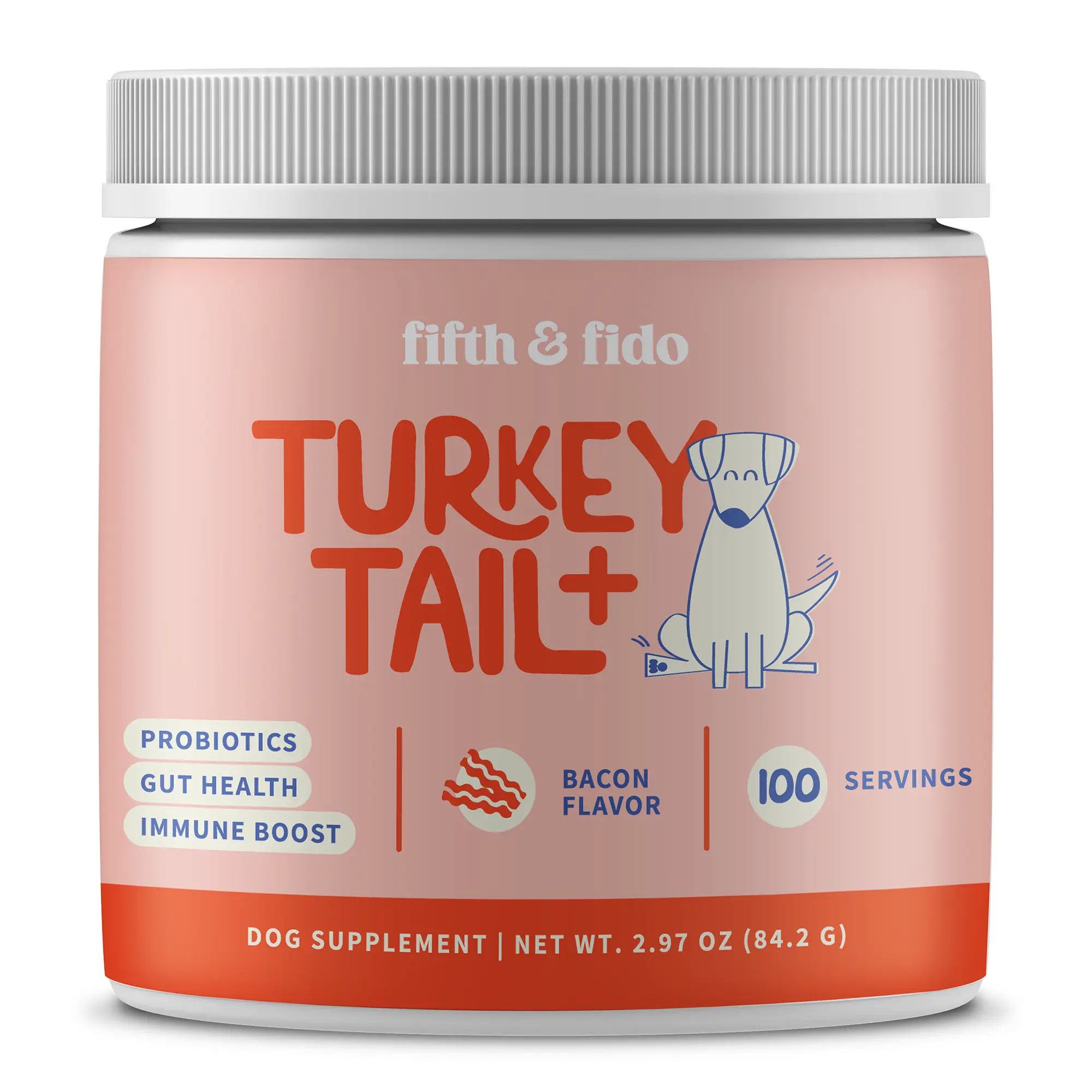 Fifth & Fido Turkey Tail+ - Dog Food Topper with Probiotics for Lipomas, Immune...