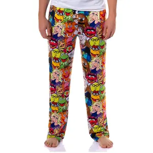 Muppets Pajama Pants - Kermit Miss Piggy Character Print Lounge Bottoms - Comfortable 4 Season Sleep Pants - Funny Retro Sleepwear - Soft Breathable Casual Nightwear - Gift