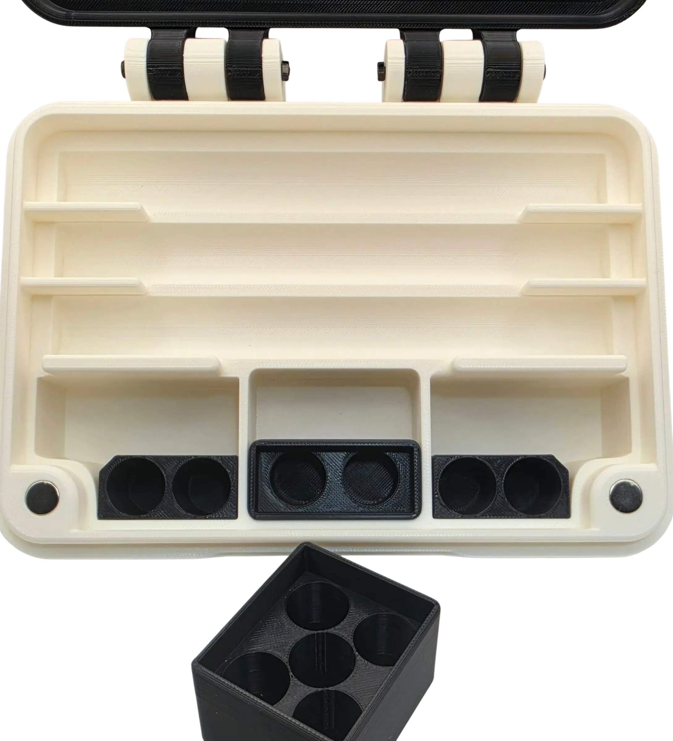 Multipurpose Pen Case with Magnetic Lid, 3D Printed Organizer for Pens, Syringes, Vials and Needle Tips