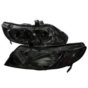 2006-2011 Hond Civi Sedan Crystal Headlight Assemblies (Chrome Housing/Smoke Lens)