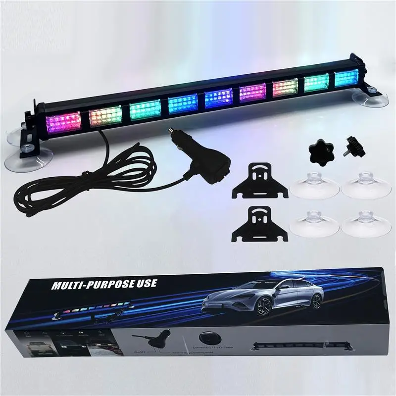 RGB LED Chasing Light Bar Kit for Vehicles - 12-24V Plug-In Multicolor LED Lights for UTV, ATV, Truck, and Dune Buggy - Wireless Control, No Battery Required - Vehicle Accent Neon Lighting Strip