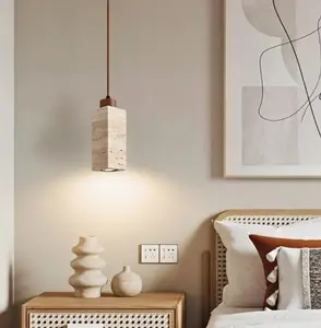 Stone Pendant Light, Farmhouse Lighting, wabi sabi hanging lamp, wooden pendant lamp, scandi style lighting, japanese lamp,kitchen lighting