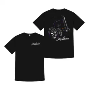 180g[100%cotton]Stay Loaded Apparel Truck Shirt, Custom Big Rig Graphic Tee, Purple Outline Semi Truck Shirt for Truck Drivers and Diesel Fans, Gift for Long Haul Truckers, Highway Road Trip Outfit