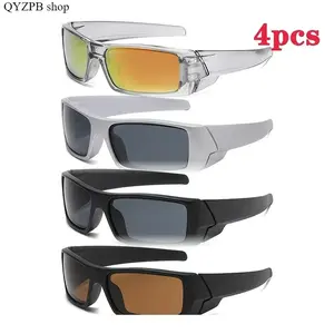 4-Pack Cycling Sunglasses UV400 Protection Lightweight Wraparound Sports Glasses for Men & Women Anti-Wind Dustproof HD Lens for Running Biking Fishing Driving Outdoor