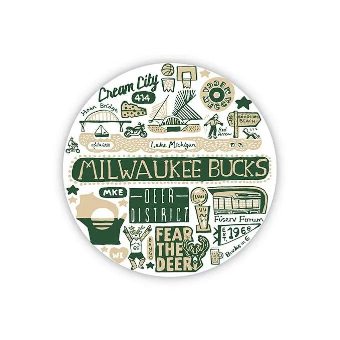 All Over Print Milwaukee Bucks Round Magnet