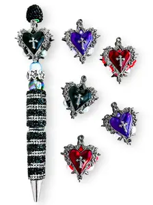 Vintage Gothic Creative Jewelry Handmade Gift, DIY Beaded Phone Chain Keychain Pendant, Indoor Decor Car Hanging Ornament, Gothic Cross Keychain