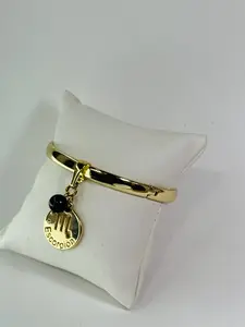 EsCORPION Intense Water Sign Obsidian Quartz Gold Bangle for Protection & Sensual Style Zodiac Enthusiasts Elegant Coquettish Vibe Protective