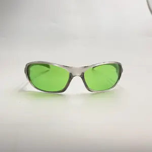 Retro 2000s Green Lens Sunglasses, Transparent Frame Shades for Summer Festivals & Daily Wear, For Men & Women