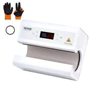 VEVOR Auto Tumbler Heat Press Machine, Mug Heat Press for 11-30oz Sublimation Tumblers, Heat Up Fast and Even, Tumbler Press with Tape and Glove, Temp and Time Setting, for Tumblers, Cups, Mugs, White