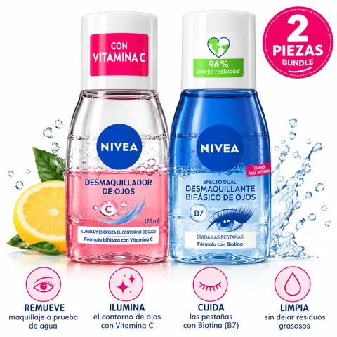 Double Effect Eye Makeup Remover 125ml B7 Bifásico Waterproof Makeup Remover Mascara Cleanser Nourishing