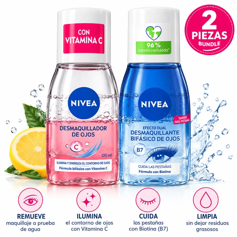 Double Effect Eye Makeup Remover 125ml B7 Bifásico Waterproof Makeup Remover Mascara Cleanser Nourishing