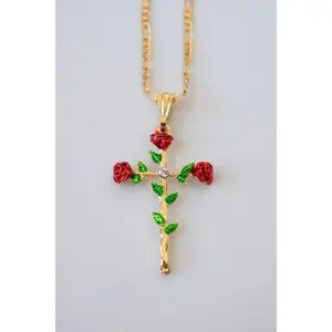 Red Dazzling Rose Cross