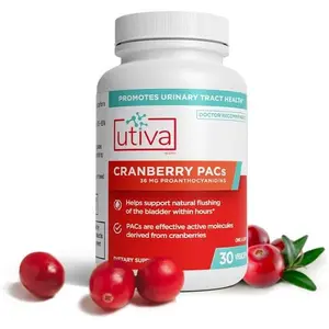 Szio+ Utiva Cranberry PACs – Clinically Studied Ingredients 36mg PACs Extract - UTI Prevention for Women - Urinary Tract Health – Cranberry Supplement Pills for Bladder Health, 30 Vegi Capsules