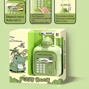 Mini Piggy Bank, Singing Electronic Piggy Bank, Cash Coin Can Singing Piggy Bank, Money Storage Box with Fingerprint Password Light Music for Kids Boys Girls Gift for Girls And Boys Kids 3-8 Years Decor Ornaments