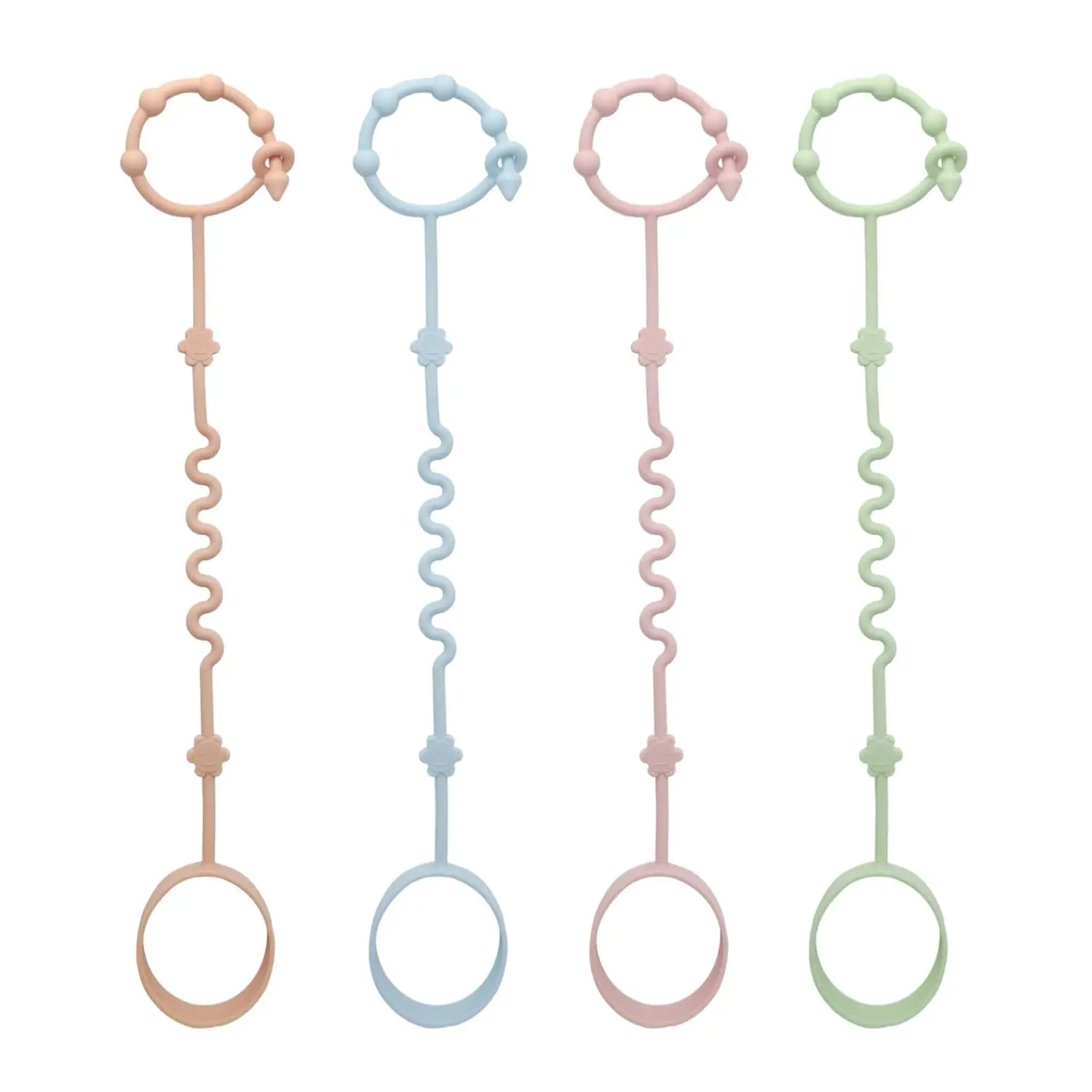 (4Pcs) Sippy Cup Strap Keep Bottles and Sippy Cups Off The Floor, Sippy Cup Holder Strap Suitable for High Chairs,  and Water Bottles- Dishwasher Safe