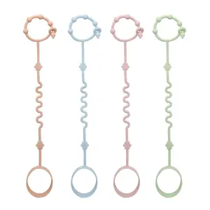 (4Pcs) Sippy Cup Strap Keep Bottles and Sippy Cups Off The Floor, Sippy Cup Holder Strap Suitable for High Chairs,  and Water Bottles- Dishwasher Safe