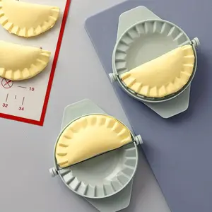 1 count Green Plastic Dumpling Maker - Easy-to-Use Manual Wrapper for Perfect Empanadas and Wontons - Kitchen Essential for Homemade Cooking