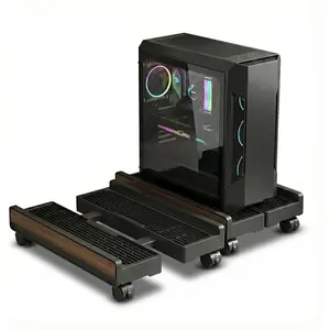 Adjustable CPU Stand,Ventilated PC Stand for Floor/Carpet/Under Desk, 110LBS  Tower Stand with Locking Caster Wheels, Fits  Gaming/Desktop PCs, Rolling Cart for Office,Gamers & Students