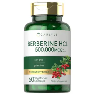 Carlyle Berberine HCL Supplement | 500,000mcg | 60 Capsules | Vegetarian, Non-GMO, Gluten Free
