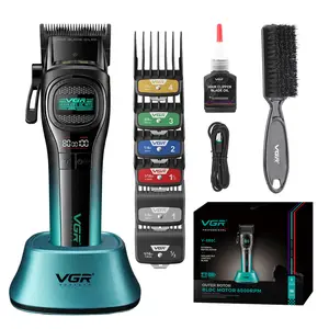 VGR 888C Professional Hair Clipper for Men, 8000RPM Turbo Cordless Barber Clipper, DLC Blade, 2500mAh 150 Min Runtime, LED Display, USB Charging Base, Hair Cutting Kit