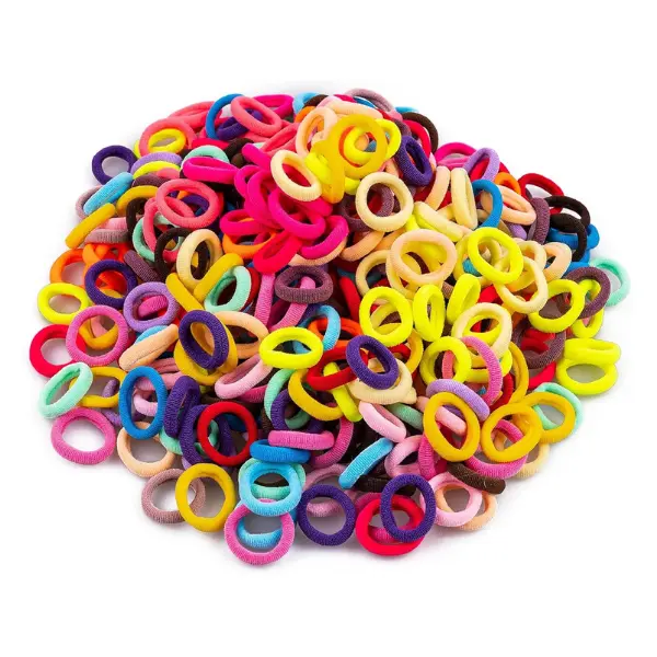350 PCS Multicolor Cotton Hair Ties，Soft Seamless Hair Bands | Small Baby Hair Elastics for Kids and Girls, No Crease Finger Ponytail Holders (20 Colors)