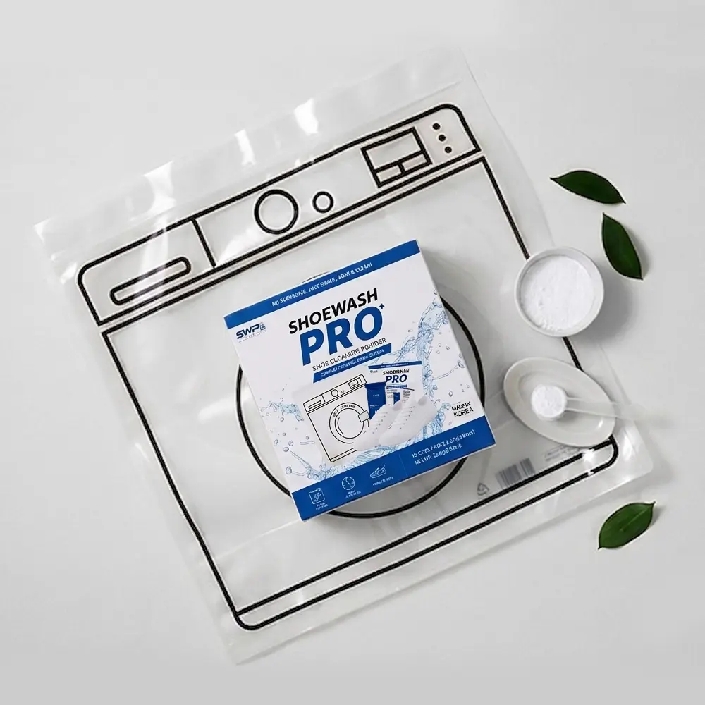 swp labs ShoeWashPro Professional Shoe Care Kit, Complete Set with Cleaning Powder, Brush, and Cloth for Footwear Maintenance