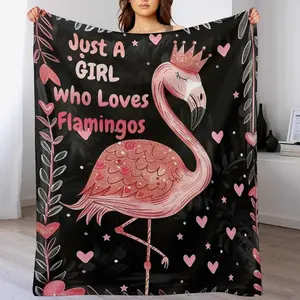 Flamingo Throw Blanket for Teens Boys Girls and Adults Soft Warm Cozy Funny Midweight Food Flannel Blankets for Couch Sofa Bed Camping Travel Home DecorThanksgiving Children's Day holiday gifts for family members