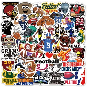50 Pack of Football Sports Stickers. Great for Scrapbooking, Birthdays and Holidays such as Christmas. Waterproof.