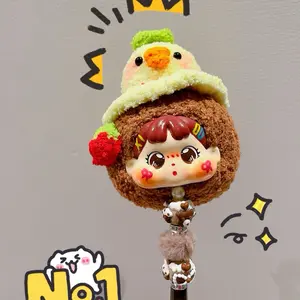 Handmade Cute Fluffy Stylus & Ballpoint Pen 2 in 1, Multifunctional Cartoon Toy Pen for Gift Options, Unique Design