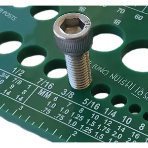 Nut,  & Screw Gauge (Standard & Metric) (Coarse & Fine) Diameter, Length & Thread Pitch (Green)