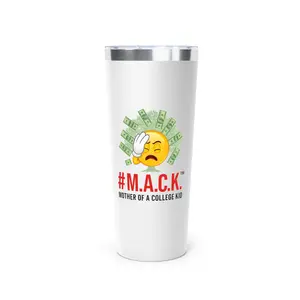Copper Tumbler, College Mom Gift, M A C K Badge of Honor, Vacuum Insulated Cup, Proud Mother, Academic Journey Mug