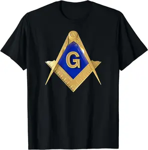 [100% Cotton] Masonic Square & Compass Freemason T-Shirt