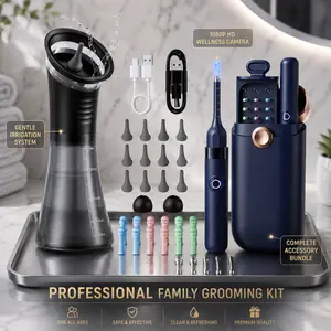 [SummerVibes] Professional Home Hygiene Combo: Ultimate Visual Ear Cleaning Kit, Electric Earwax Irrigation System, Tonsil Stone Remover & 1080P HD Wellness Camera Set - Customizable Family Grooming Care Bundle