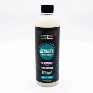 SB3 Destroy Professional Car Water Spot & Calcium Deposit Remover - Fast-Acting Gel Formula, Exterior Care Cleaner Safe for Most Car Surfaces, (16oz)