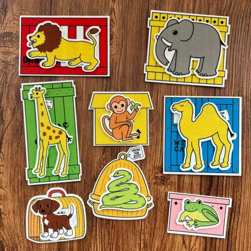 17pcs, Dear Zoo Animal classroom interactive props, early education materials, improve concentration, story time, Visual Learning Tools
