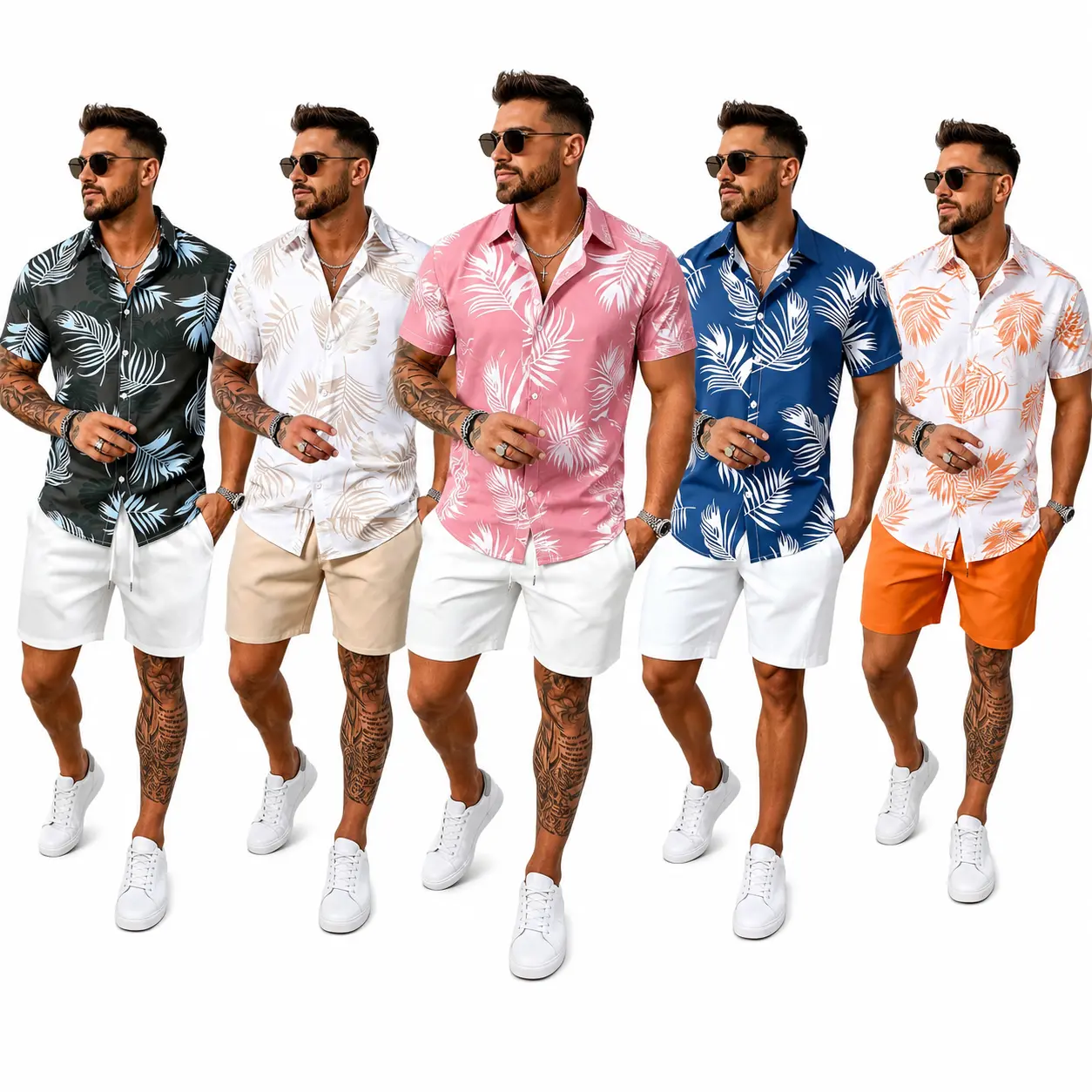 Men's Hawaiian Shirt Shorts Set, Tropical Print Matching Outfit, Summer Beach Wear, Casual Holiday Clothes, Travel Outfit for Men