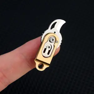 Ultra-Mini Brass Hanging Knife, Portable Edc Brass Rotating Folding Knife, Sharp Outdoor Camping Tool Keychain Gift, Portable Tool Accessories