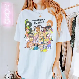 Nostalgic Female Cartoon Inspired Throwback Queens Retro Nostalgic , Graphic Tee, Women's Retro Cartoon Shirt, Nostalgia Tee